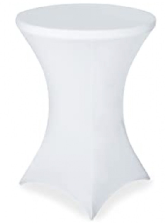 White Spandex Bistro Table Cover