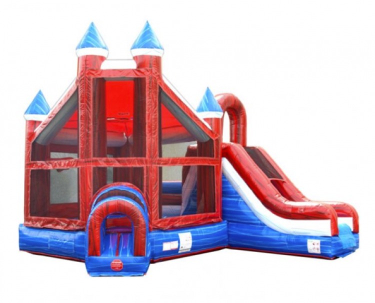 American Deluxe Castle Dry Bounce House with Slide