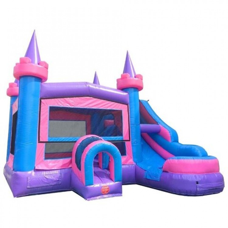 Pink Castle Wet/Dry Bounce House with Slide