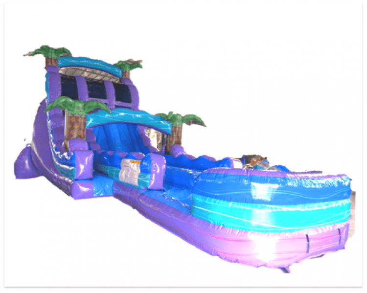 18' Purple Plunge Dual Lane Water Slide