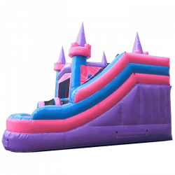 Pink20Castle20Side2 1722806878 Pink Castle Wet/Dry Bounce House with Slide