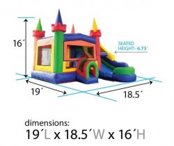 Rainbow20Castle20Dimensions 1722806648 Rainbow Castle Wet/Dry Bounce House with Slide