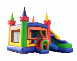 Rainbow20Castle20Side 1722806648 Rainbow Castle Wet/Dry Bounce House with Slide