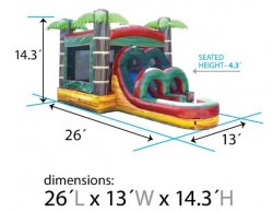 Tropical20Fire20Dimensions 1722808223 Tropical Fire Wet/Dry Bounce House with Slide