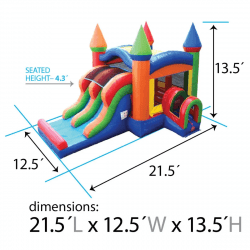 double20slide20dimensions 1722527621 Double Slide Dry Bounce House with Slide