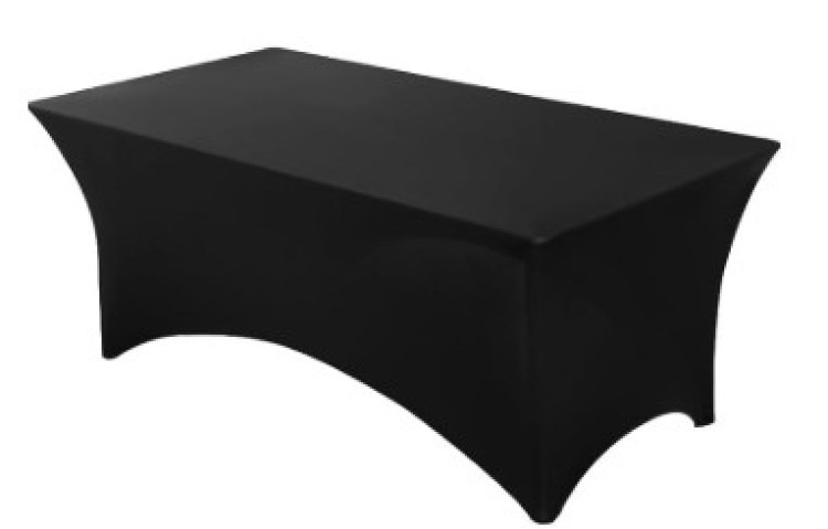 6ft Black Spandex Table Cover