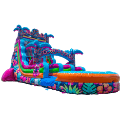 18' Dual Lane Hawaiian Hibiscus Water Slide