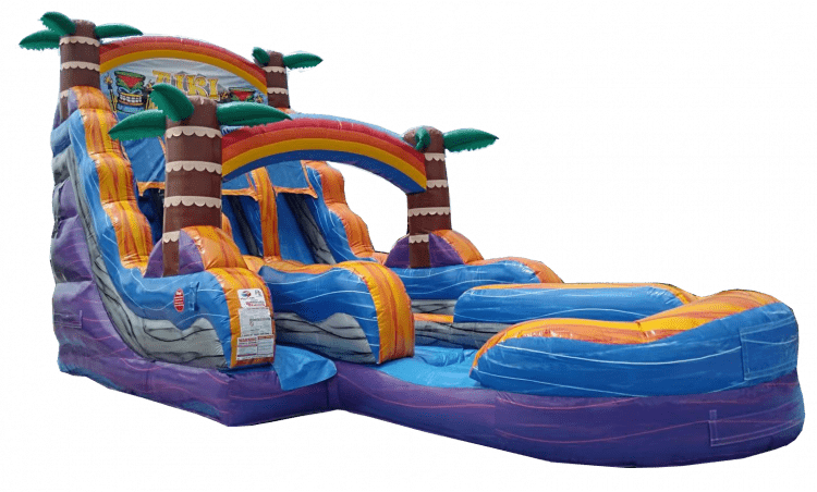 18' Tiki Plunge Dual Lane Water Slide
